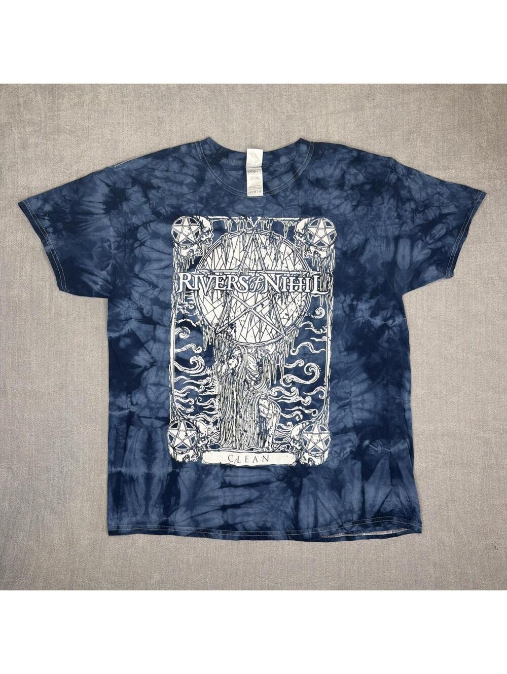 Rivers of Nihil CLEAN Tie Dye Graphic Band Tee Heavy Metal Deathcore - Large